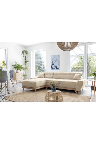 Canapé d’angle convertible et réversible Dazzing Daisy - Beige - 4 places - En polyester