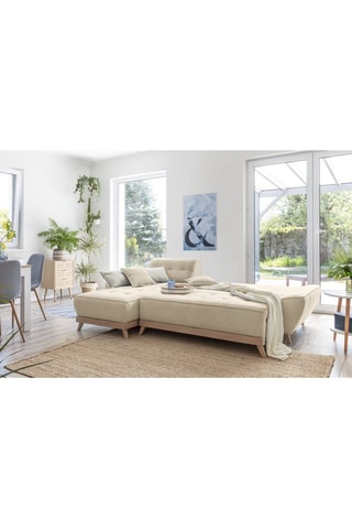 Canapé d’angle convertible et réversible Dazzing Daisy - Beige - 4 places - En polyester