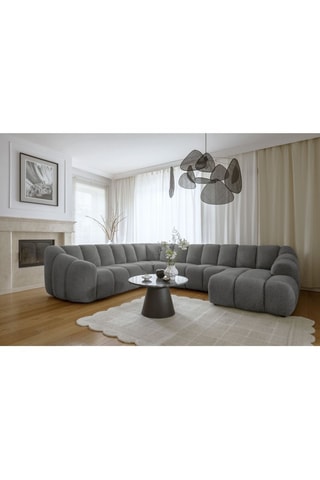 Canapé d’angle gauche modulaire Shell - Gris - 8 places - En polyester