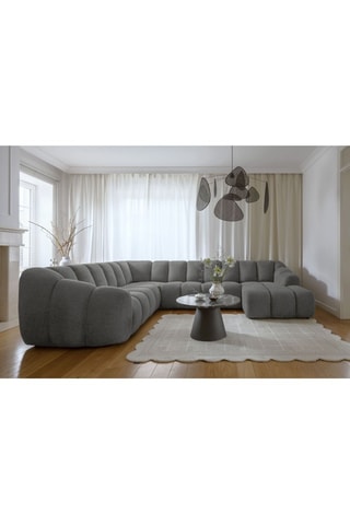 Canapé d’angle gauche modulaire Shell - Gris - 8 places - En polyester