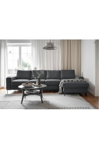 Canapé d'angle droit convertible Lofty Lilly - Anthracite - 5 places - En polyester