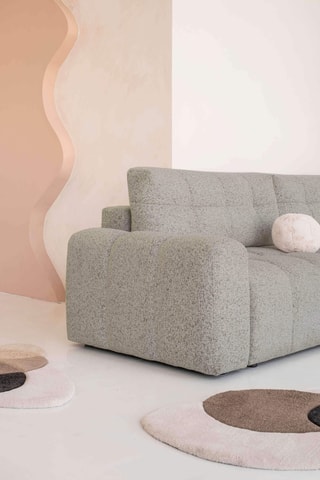 Canapé d'angle droit convertible Lulu - Gris clair - 5 places - En polyester