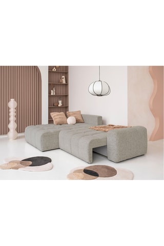 Canapé d'angle gauche convertible Lulu - Gris - 4 places - En tissu structuré