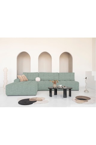 Canapé d'angle gauche convertible Lulu - Vert sauge - 5 places - En polyester