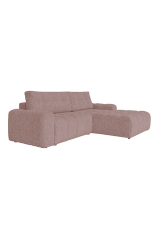 Canapé d'angle droit convertible Lulu - Rose - 4 places - En polyester