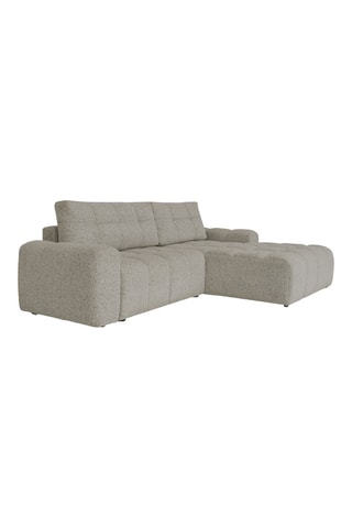 Canapé d'angle droit convertible Lulu - Gris clair - 4 places - En polyester