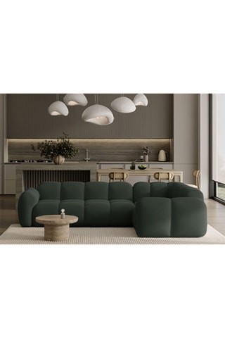 Canapé d’angle droit modulaire Cloud - Vert foncé - 6 places - En polyester