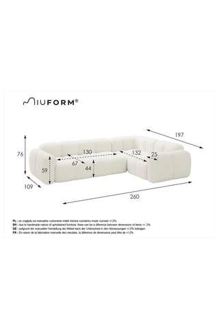 Canapé d’angle droit modulaire Cloud - Vert foncé - 6 places - En polyester