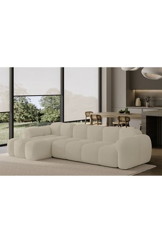 Canapé d’angle gauche modulaire Cloud - Beige - 4 places - En polyester