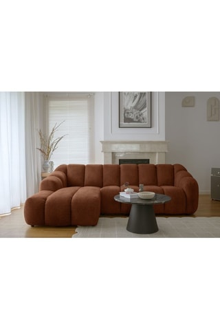 Canapé d'angle gauche modulaire Shell - Rouge brique - 4 places - En polyester