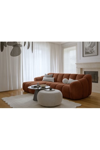 Canapé d'angle gauche modulaire Shell - Rouge brique - 4 places - En polyester