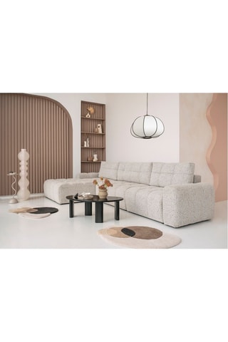 Canapé d’angle modulable convertible Lulu - Gris chiné - 5 places - En polyester