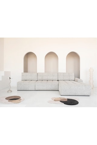 Canapé d’angle convertible Lulu - Gris chiné - 5 places  - En polyester