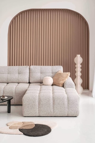 Canapé d’angle convertible Lulu - Gris chiné - 5 places  - En polyester