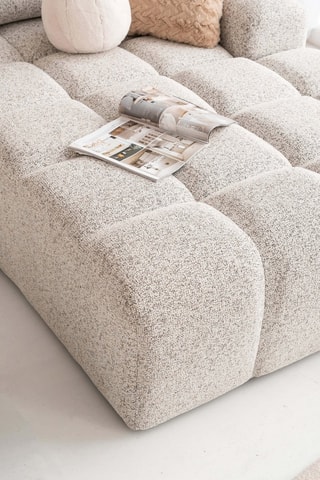 Canapé d’angle convertible Lulu - Gris chiné - 5 places  - En polyester