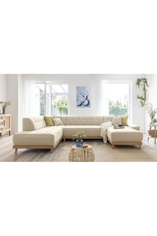 Canapé d’angle convertible Dazzing Daisy - Beige - 8 places - En polyester