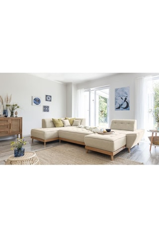 Canapé d’angle convertible Dazzing Daisy - Beige - 8 places - En polyester