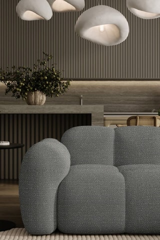 Canapé d’angle droit panoramique modulaire Cloud - Gris - 4 places - En polyester