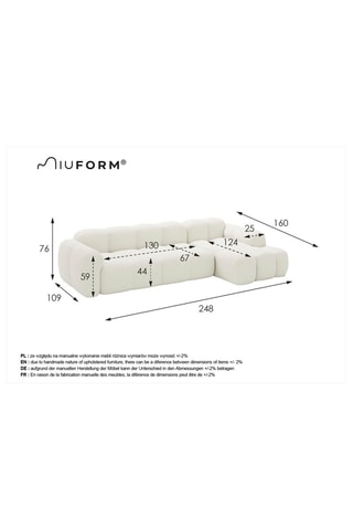 Canapé d’angle droit panoramique modulaire Cloud - Gris - 4 places - En polyester