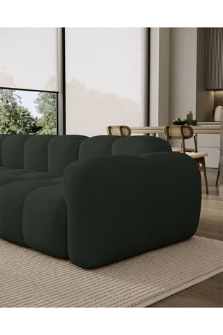 Canapé d’angle modulaire symétrique Cloud - Vert foncé - 7 places - En polyester