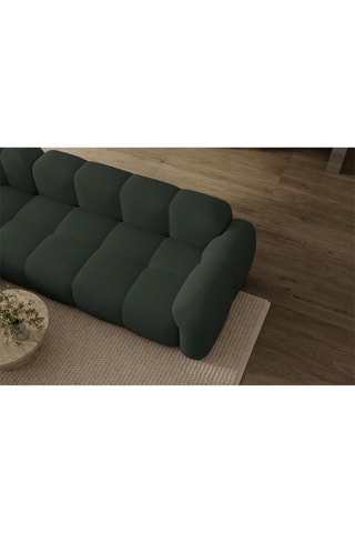 Canapé d’angle modulaire symétrique Cloud - Vert foncé - 7 places - En polyester