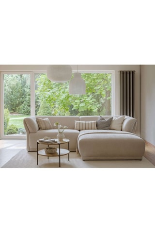 Canapé d’angle droit modulaire symétrique Gatsby - Beige - 4 places - En polyester