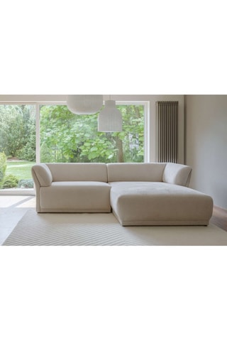 Canapé d’angle droit modulaire symétrique Gatsby - Beige - 4 places - En polyester