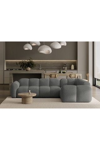 Canapé d’angle droit modulaire Cloud - Gris - 6 places - En polyester