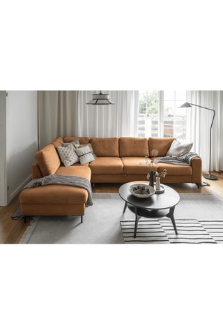Canapé d'angle gauche convertible Lofty Lilly - Marron - 7 places - En polyester