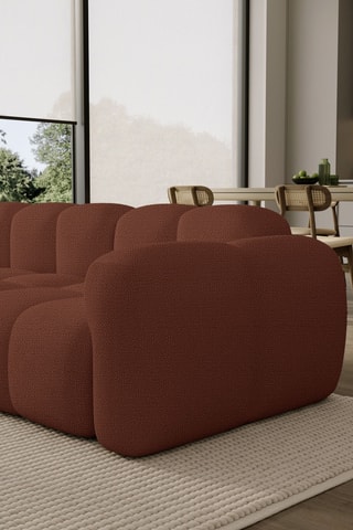 Canapé d'angle gauche Cloud - Marron - 6 places - En tissu structuré anti-tâche