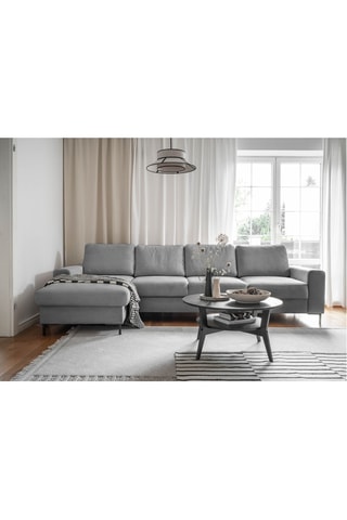 Canapé d'angle gauche convertible Lofty Lilly - Gris - 5 places - En polyester