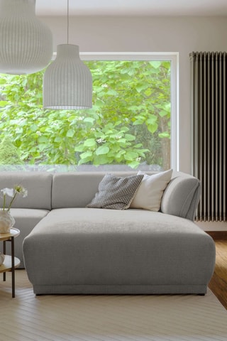 Canapé d’angle droit modulaire Gatsby - Gris clair - 6 places - En polyester