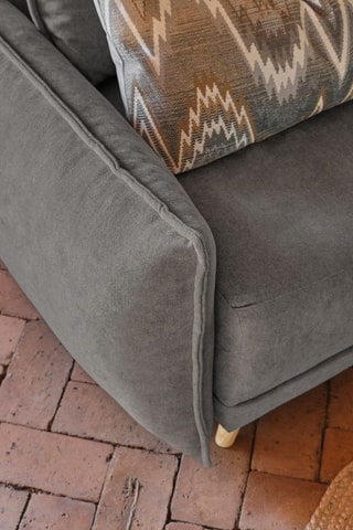 Canapé d’angle convertible Lazy Lukka - Gris foncé - 4 places - Toucher velours