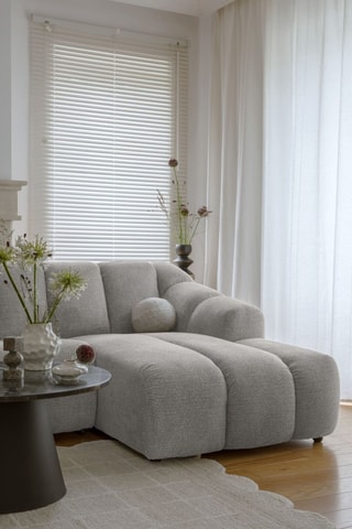 Canapé d’angle droit modulaire Shell - Gris clair - 4 places - En polyester