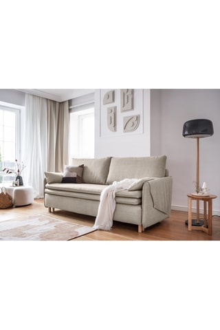 Canapé convertible Simon - Beige - 3 places - En polyester