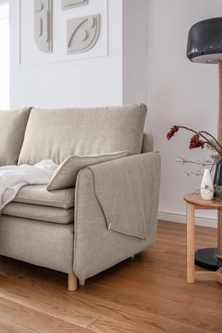 Canapé convertible Simon - Beige - 3 places - En polyester