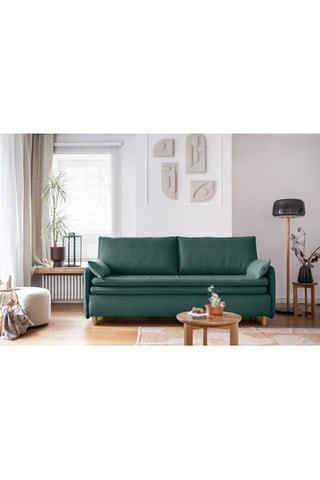 Canapé convertible Simon - Turquoise - 3 places - En polyester