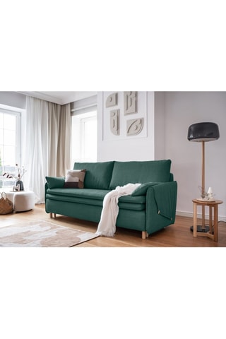 Canapé convertible Simon - Turquoise - 3 places - En polyester