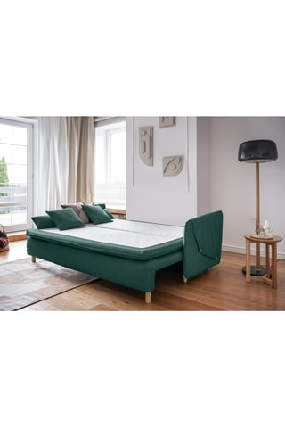 Canapé convertible Simon - Turquoise - 3 places - En polyester