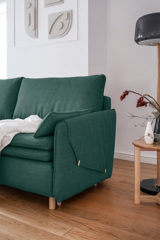 Canapé convertible Simon - Turquoise - 3 places - En polyester