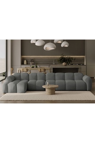 Canapé d’angle gauche modulaire Cloud - Gris foncé - 6 places - En polyester