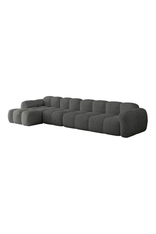 Canapé d’angle gauche modulaire Cloud - Gris foncé - 6 places - En polyester