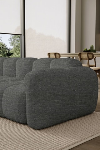 Canapé d’angle gauche modulaire Cloud - Gris foncé - 6 places - En polyester