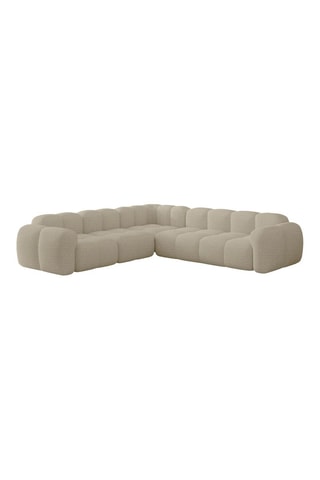Canapé d’angle modulaire symétrique Cloud - Beige - 7 places - En polyester