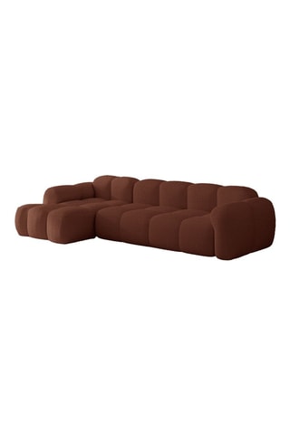 Canapé d’angle gauche modulaire Cloud - Rouge brique - 4 places - En polyester