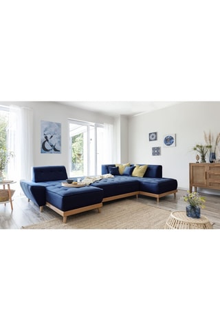 Canapé d’angle convertible Dazzing Daisy - Bleu marine - 8 places - En polyester