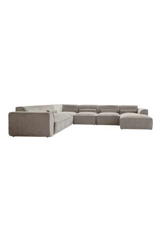 Canapé d’angle gauche panoramique modulaire Flex Felix - Beige foncé - 8 places - En polyester