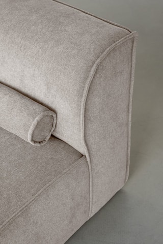 Canapé d’angle gauche panoramique modulaire Flex Felix - Beige foncé - 8 places - En polyester