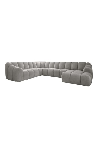 Canapé d’angle gauche modulaire Shell - Gris clair - 8 places - En polyester