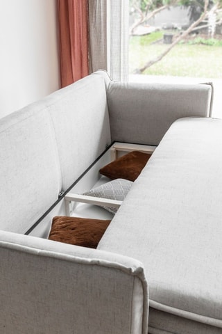 Canapé convertible Charming Charlie - Beige - 3 places - En polyester